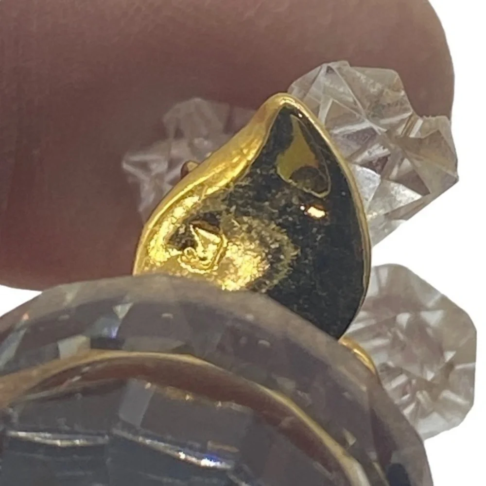 Swarovski Crystal Gold Tone Miniature Flower Pot Figurine